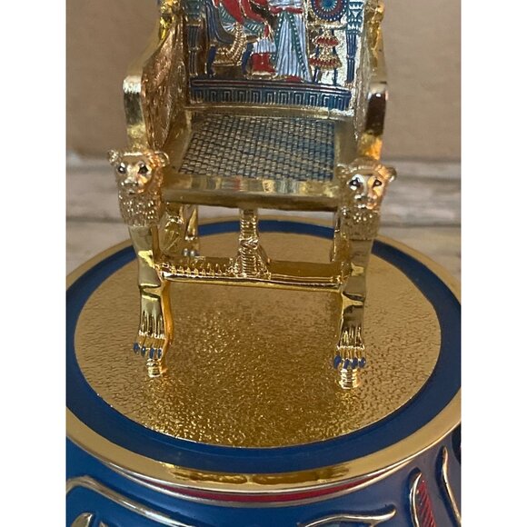 Franklin Mint “The Throne” Tutankhamun Egyptian Miniature w/ Glass Dome - Picture 6 of 14